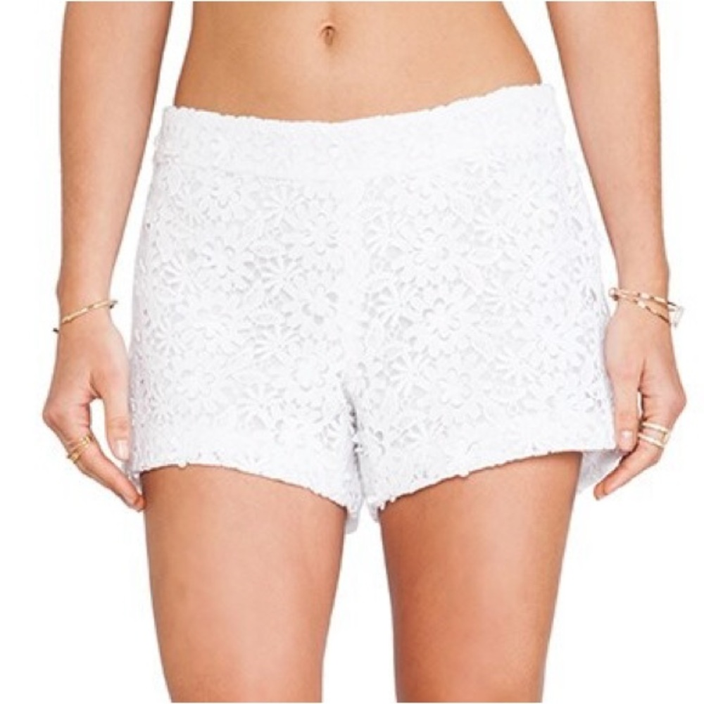 Alice + Olivia White High Waist Shorts
